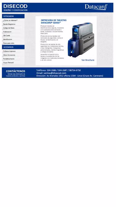 Screenshot of datacard.pe