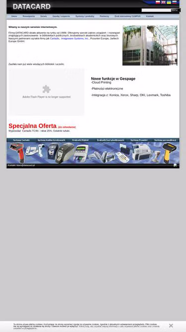 Screenshot of datacard.pl