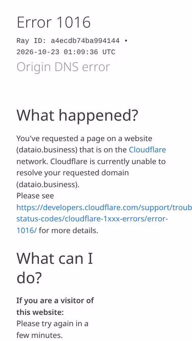Screenshot of dataio.business