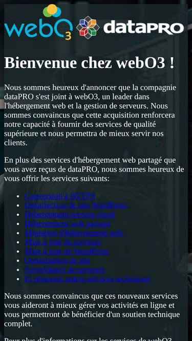 Screenshot of datapro.qc.ca