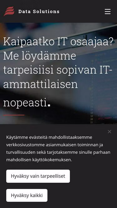 Screenshot of datasolutions.fi