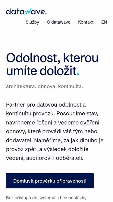 Screenshot of datawave.cz