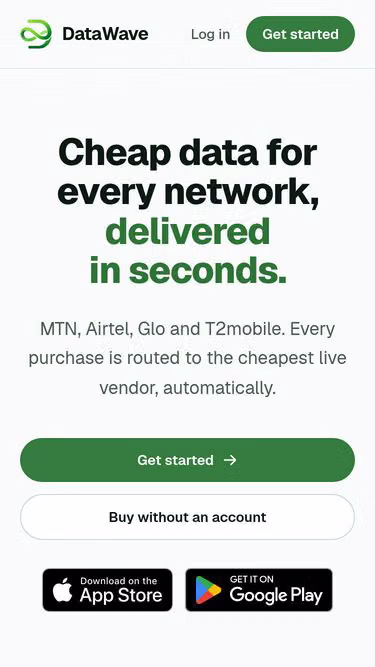 Screenshot of datawave.ng