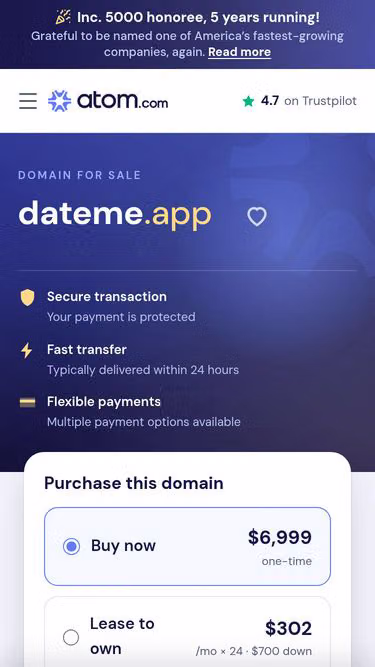 Screenshot of dateme.app