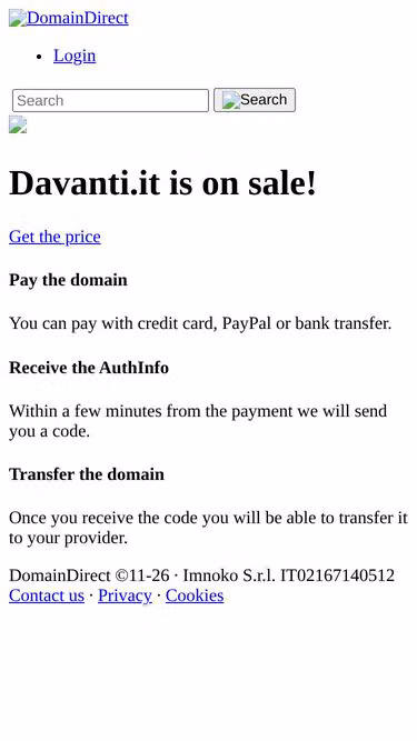 Screenshot of davanti.it