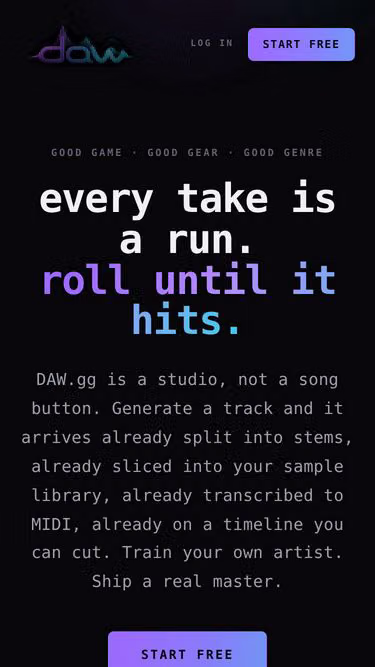 Screenshot of daw.gg