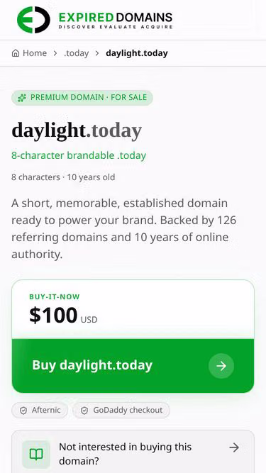 Screenshot of daylight.today