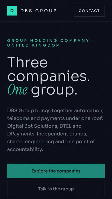 Screenshot of dbsgroup.io