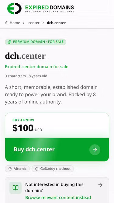 Screenshot of dch.center