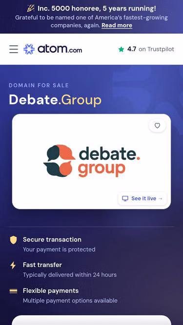 Screenshot of debate.group
