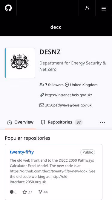 Screenshot of decc.uk