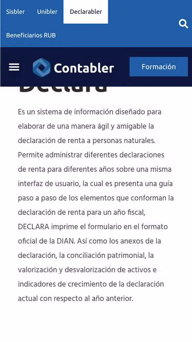 Screenshot of declara.com.co