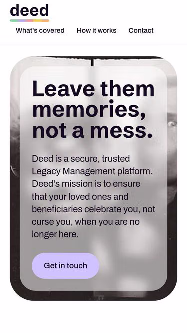 Screenshot of deed.love
