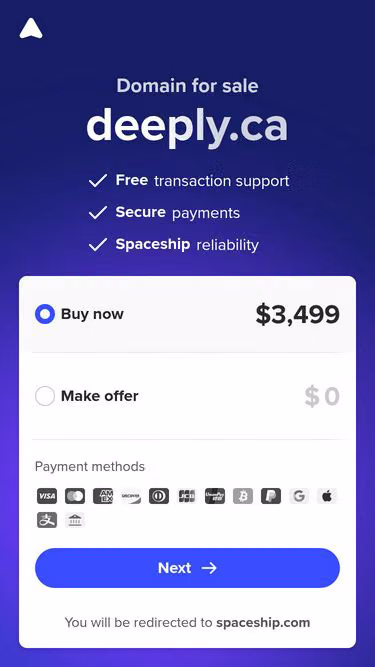 Screenshot of deeply.ca