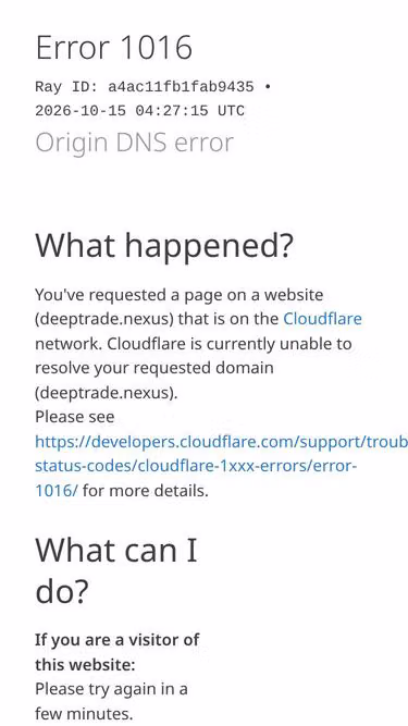 Screenshot of deeptrade.nexus