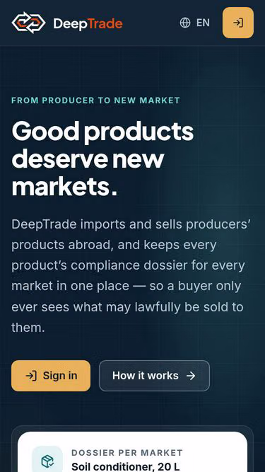 Screenshot of deeptrade.nl