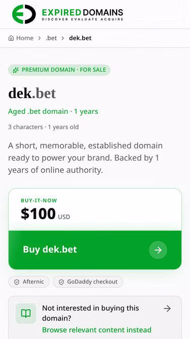 Screenshot of dek.bet