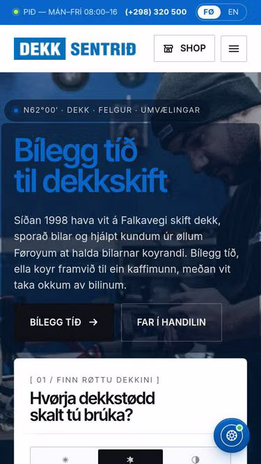 Screenshot of dekk.fo
