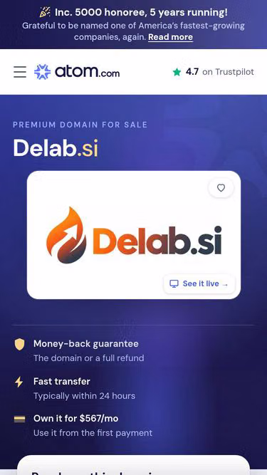 Screenshot of delab.si