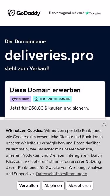 Screenshot of deliveries.pro