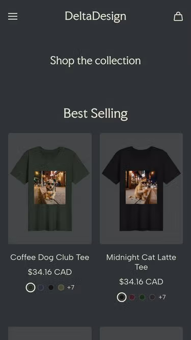 Screenshot of deltadesign.shop