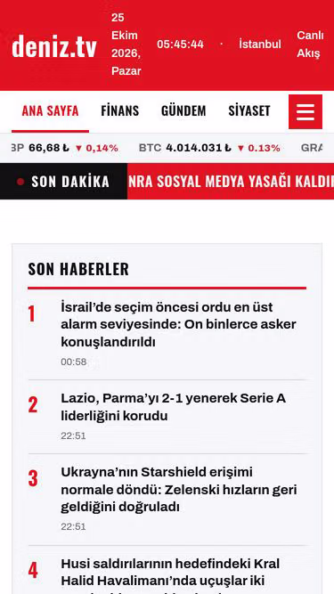 Screenshot of deniz.tv