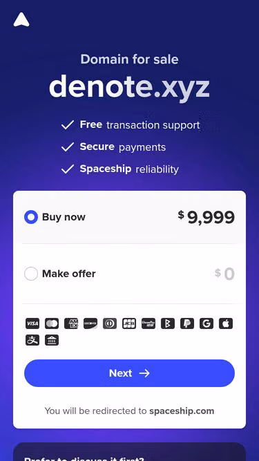 Screenshot of denote.xyz