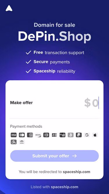 Screenshot of depin.shop