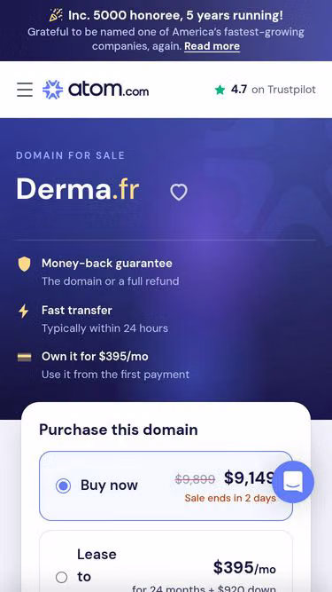 Screenshot of derma.fr
