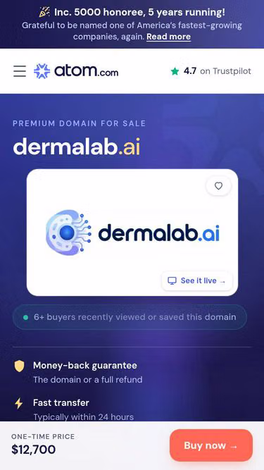 Screenshot of dermalab.ai