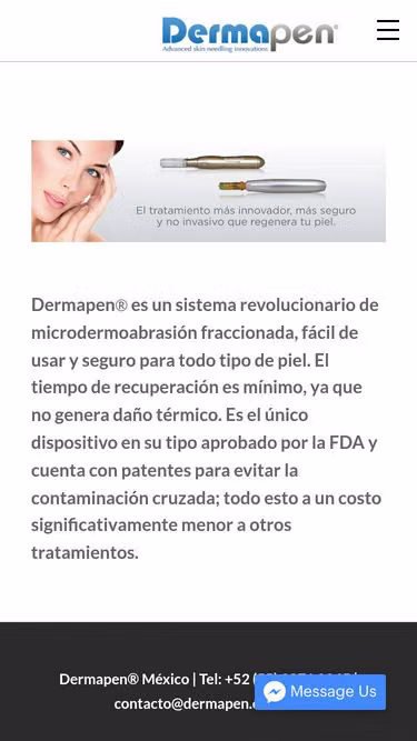 Screenshot of dermapen.com.mx