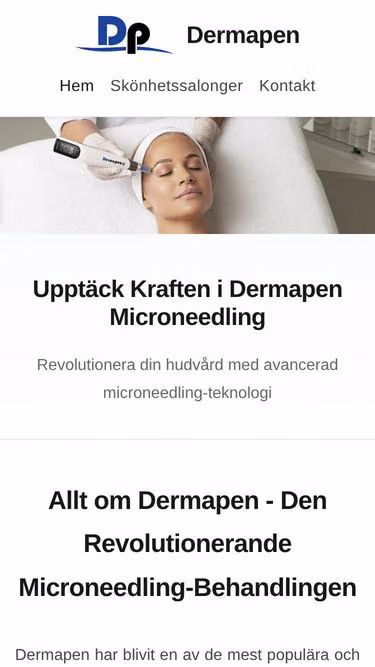 Screenshot of dermapen.nu