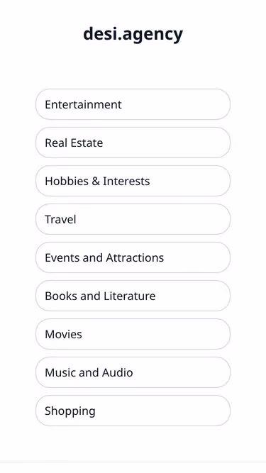 Screenshot of desi.agency