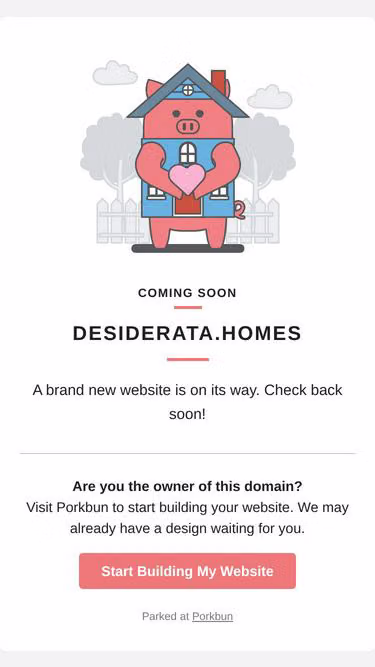 Screenshot of desiderata.homes