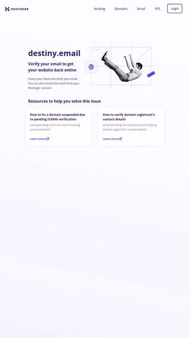 Screenshot of destiny.email