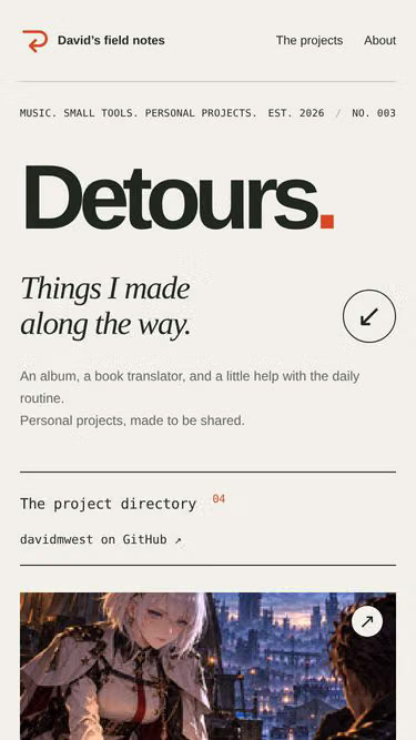 Screenshot of detours.dev
