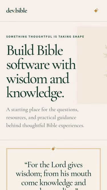 Screenshot of dev.bible