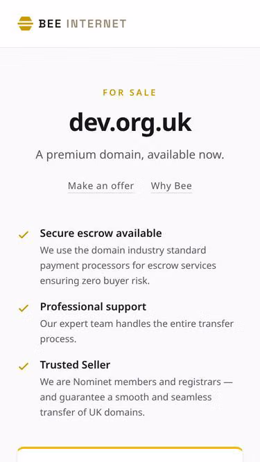 Screenshot of dev.org.uk