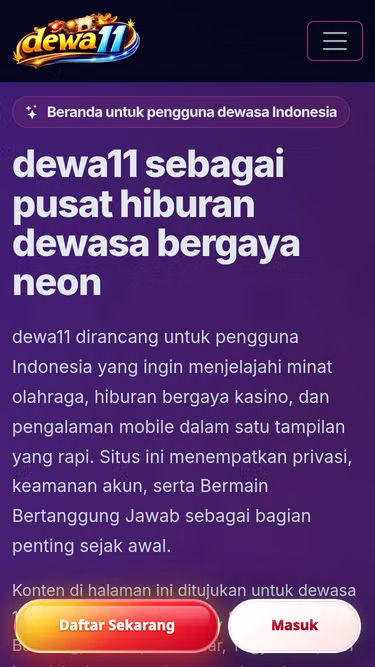 Screenshot of dewa11.app