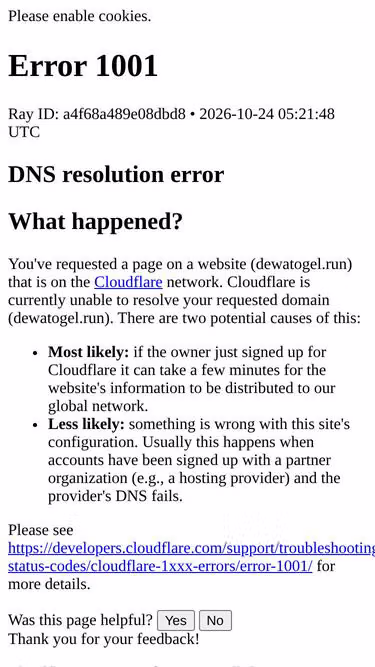 Screenshot of dewatogel.run