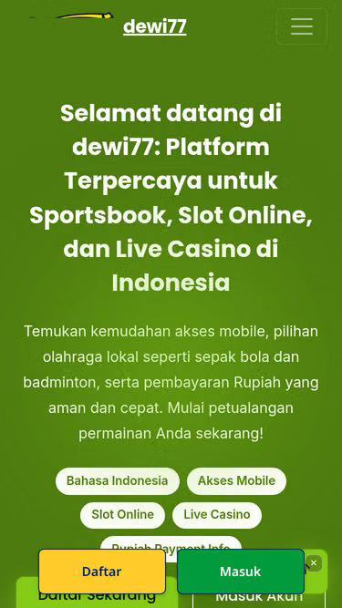 Screenshot of dewi77.app