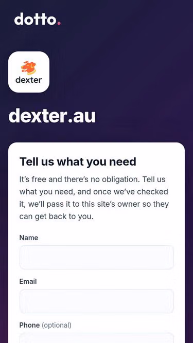 Screenshot of dexter.au