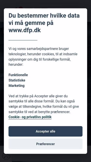 Screenshot of dfp.dk