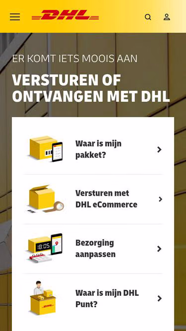 Screenshot of dhlecommerce.nl