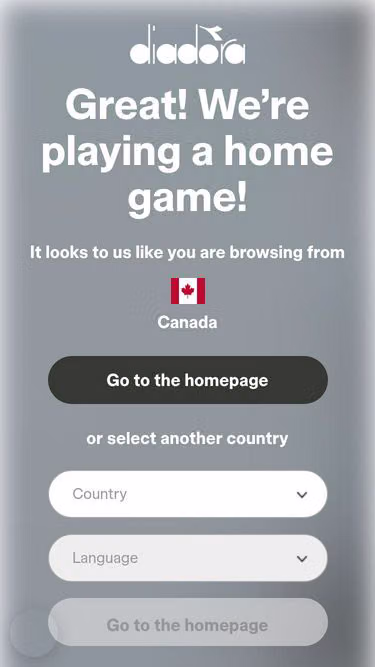 Screenshot of diadora.it