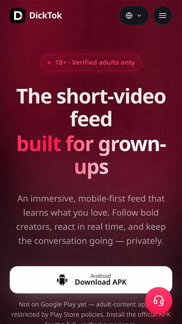 Screenshot of dicktok.app