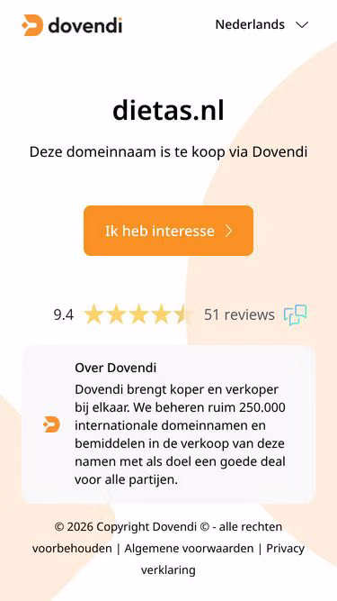 Screenshot of dietas.nl