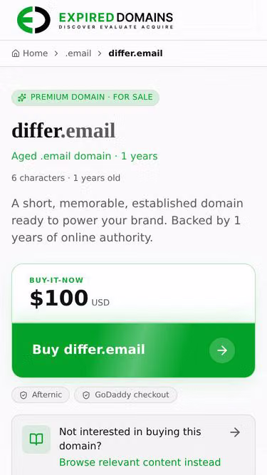 Screenshot of differ.email