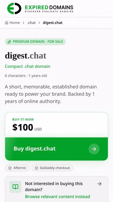 Screenshot of digest.chat