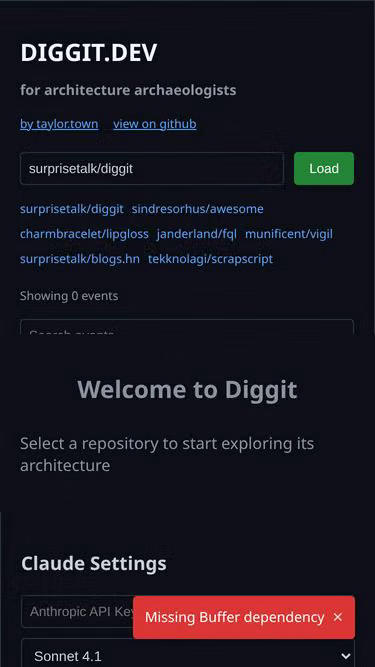 Screenshot of diggit.dev
